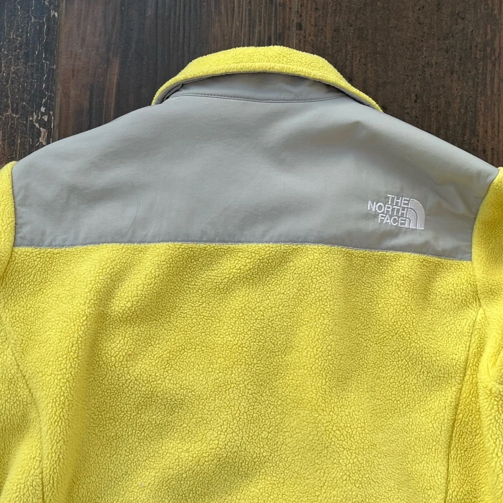 The North Face Denali Girls L Yellow Gray Polartec Fleece Full Zip Jacket